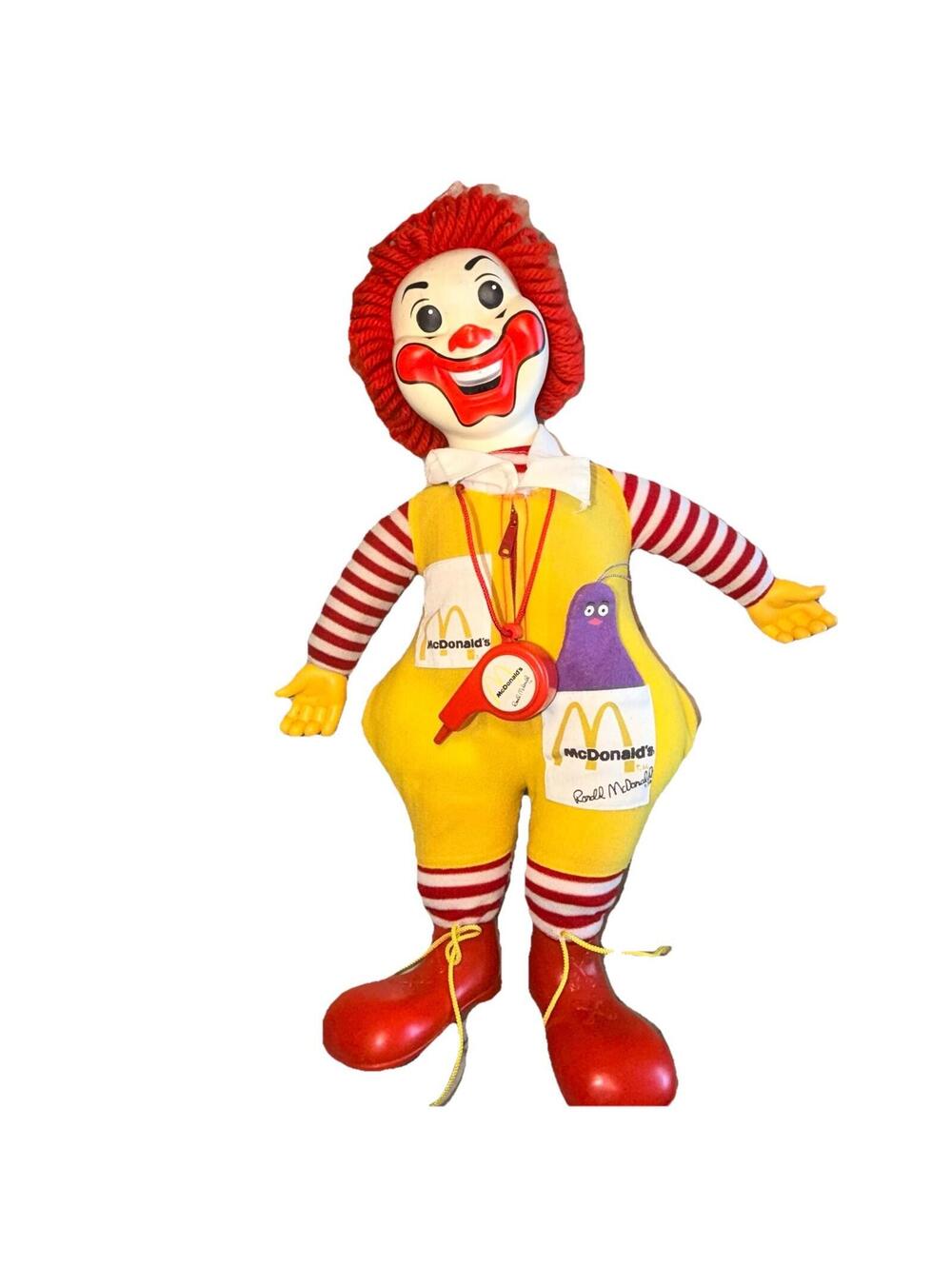 Ronald McDonald Learning Activity Doll Grimace Plush 21" Clown 1978 Vintage RARE